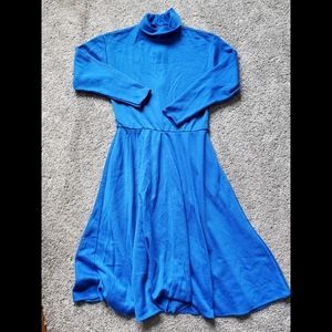 Vintage long sleeve high waisted turtle neck dress
